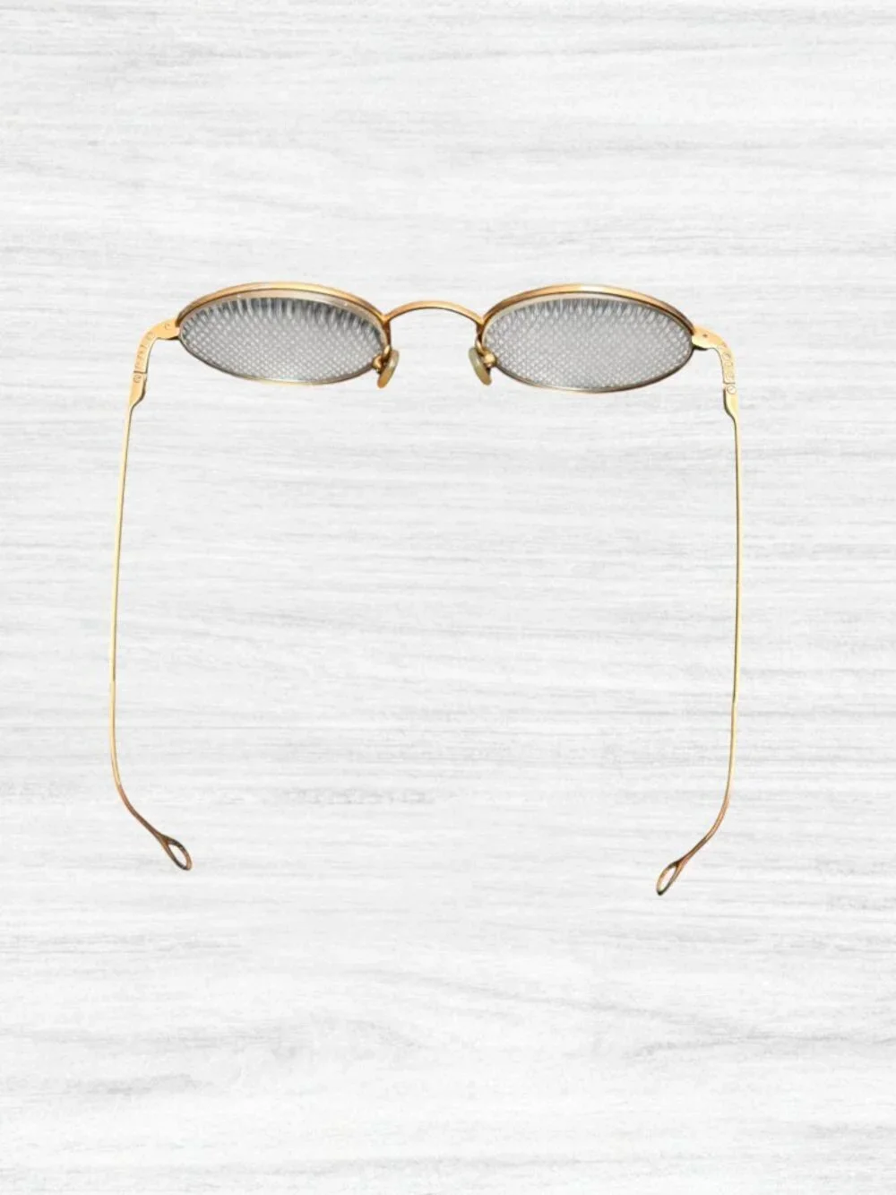 Vintage Polo Ralph Lauren Tiny Oval Glasses Gold Wire Cable Temples Office Siren